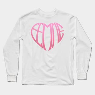 Pink Ombre Femme Heart Long Sleeve T-Shirt